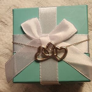 Tiffany & Co. Gold Double Heart Necklace